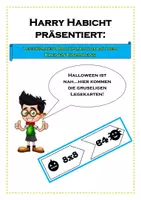 Vorschau - Arbeitsblätter - Legekarten - Multiplikation mit dem kleinen Einmaleins (Halloween) - Deckblatt
