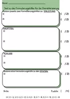 Vorschau - Arbeitsblätter - Test zu den Formulierungshilfen Charakterisierung - Deckblatt