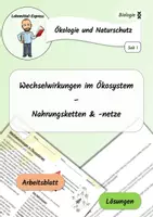 Vorschau - Arbeitsblätter - Nahrungsbeziehungen im Ökosystem / Ökologie & Naturschutz - AB & Lösungen - Deckblatt