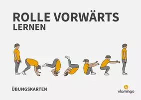 Vorschau - Stationenlernen - Rolle vorwärts: Übungskarten für den Sportunterricht (Vorwärtsrolle) - Seite 1