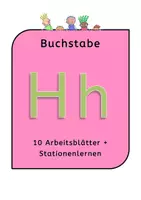 Vorschau - Arbeitsblätter - Buchstabe H / h 10 Arbeitsblätter + Stationenlernen - Deckblatt