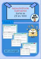 Vorschau - Arbeitsblätter - halbschriftliche Subtraktion Kartei ZR 1000 - Deckblatt