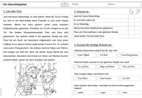 Vorschau - Arbeitsblätter - Lesen | Leseverstehen | Lesetexte | Leseverständnis | Klasse 1-4 | differenziert - Seite 1