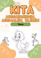 Vorschau - Arbeitsblätter - Ausschneiden, Ausmalen, Kleben - Tiere (Feinmotorik) - Deckblatt