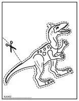 Vorschau - Mal- und Bastelvorlagen - Ausschneiden, Ausmalen, Kleben - Dinosaurier (Feinmotorik) - Seite 1