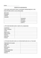 anteprima - Compiti in classe/Test - verifica di geografia REGIONI ITALIA - Pagina di copertina