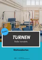 Vorschau - Stationenlernen - Turnen ⎮ Rolle vorwärts 8 Stationskarten (methodische Reihe) - Deckblatt