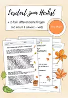 Vorschau - Arbeitsblätter - Lesetext - Herbst: Warum färben sich die Blätter bunt? - Deckblatt