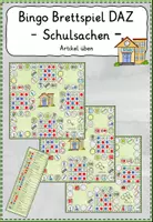 Vorschau - Spiele - DAZ Wortschatzerweiterung Bingo Brettspiel_Schulsachen - Deckblatt