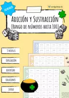 Vista previa - Hojas de trabajo - Adición y sustracción hasta 100 - Juego - Portada