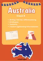 Vorschau - Arbeitsblätter - Australia - Writing Task+Differenzierung+SightseeingCards - Deckblatt