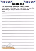 Vorschau - Arbeitsblätter - Australia - Writing Task+Differenzierung+SightseeingCards - Seite 1