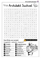 Vorschau - Arbeitsblätter - Architekt Suchsel - Buchstabengitter - Seite 1