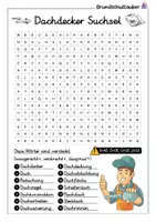 Vorschau - Arbeitsblätter - Dachdecker Suchsel - Buchstabengitter - Seite 1