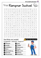 Vorschau - Arbeitsblätter - Klempner Suchsel - Buchstabengitter - Seite 1