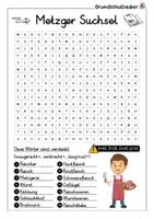 Vorschau - Arbeitsblätter - Metzger Suchsel - Buchstabengitter - Seite 1