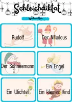 Vorschau - Arbeitsblätter - Schleichdiktat Weihnachten, Übung zum Schreiben, lustige Sätze - Seite 1