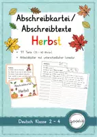 Vorschau - Arbeitsblätter - Abschreibkartei Herbst - Deckblatt