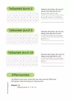 Vorschau - Arbeitsblätter - Teilbarkeitsregeln 2, 3, 4, 5, 9, 10, 25 - Seite 2