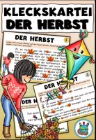 Vorschau - Aufgabenkarten - Kleckskartei / Klecksaufgaben "der Herbst" dreifach differenziert DaZ / DaF / Deutsch - Seite 2