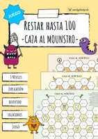 Vista previa - Juegos / Gamificación - Sustracción hasta 100 - Paquete (8 juegos y 2 hojas de trabajo) - página 1
