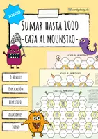 Vista previa - Hojas de trabajo - Sumas hasta el 1000 - Juego - Portada