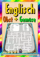 Vorschau - Arbeitsblätter - Englisch Kreuzworträtsel: Obst und Gemüse - Deckblatt