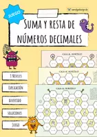 Vista previa - Juegos / Gamificación - Sumas y restas de números decimales - Juego - Portada