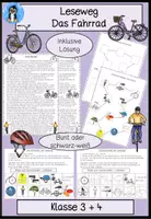 Vorschau - Arbeitsblätter - Fahrrad Leseweg, Sachtext, Sachunterricht, Klasse 3, Klasse 4 - Deckblatt