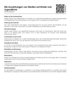 Vorschau - Arbeitsblätter - Medien - Die Auswirkungen von Medien auf Kinder und Jugendliche (Informationstext und Übungen) - Deckblatt