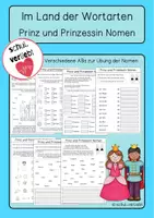 Vorschau - Arbeitsblätter - Im Land der Wortarten - Prinz und Prinzessin Nomen - Deckblatt