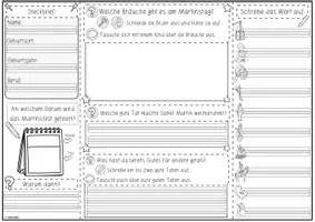 Vorschau - Arbeitsblätter - Sankt Martin | Mini-Lapbook | Bastelvorlage - Seite 1