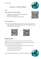 Vorschau - Arbeitsblätter - Global Warming - causes and effects - research tasks - Seite 1