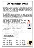 Vorschau - Arbeitsblätter - Das Metrum/Versmaß erkennen und bestimmen - Seite 1