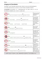Vorschau - Arbeitsblätter - Gefahrensymbole Chemie Rätsel Vertretung Vertretungsstunde - Seite 1