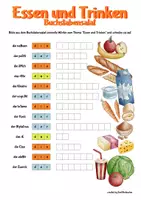 Vista previa - Hojas de trabajo - Essen und Trinken, Buchstabensalat - Portada