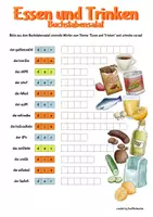 Vista previa - Hojas de trabajo - Essen und Trinken, Buchstabensalat - página 1