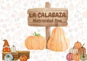 Vista previa - Tarjetas / Manipulativos - CALABAZA: Motricidad fina - Cose calabazas. - página 1