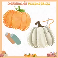 Vista previa - Tarjetas / Manipulativos - CALABAZA: Motricidad fina - Cose calabazas. - Portada