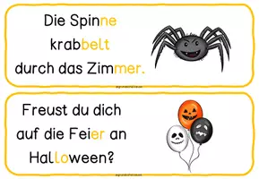 Vorschau - Aufgabenkarten - Schleichdiktat Halloween jetzt 4-FACH differenziert - Seite 1