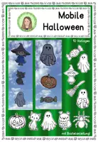 Vorschau - Mal- und Bastelvorlagen - Halloween-Mobiles Fensterschmuck Fensterdeko - Deckblatt