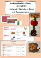 Vorschau - Stundenentwürfe - Herbstgirlande 2. Klasse - Komplette Unterrichtsvorbereitung WG - Deckblatt