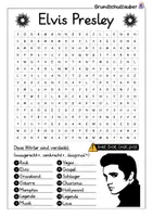 Vorschau - Arbeitsblätter - Elvis Presley Suchsel - Buchstabengitter - Seite 1