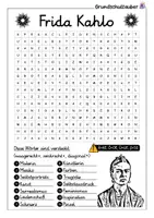 Vorschau - Arbeitsblätter - Frida Kahlo Suchsel - Buchstabengitter - Seite 1