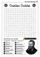 Vorschau - Spiele - Galileo Galilei Suchsel - Buchstabengitter - Seite 1