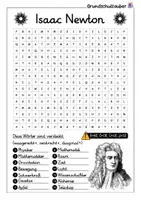 Vorschau - Arbeitsblätter - Isaac Newton Suchsel - Buchstabengitter - Seite 1