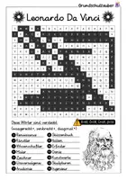 Vorschau - Arbeitsblätter - Leonardo Da Vinci Suchsel - Buchstabengitter - Seite 2