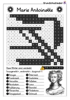 Vorschau - Arbeitsblätter - Marie Antoinette Suchsel - Buchstabengitter - Seite 2