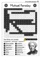 Vorschau - Arbeitsblätter - Michael Faraday Suchsel - Buchstabengitter - Seite 2