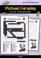 Vorschau - Arbeitsblätter - Michael Faraday Suchsel - Buchstabengitter - Deckblatt